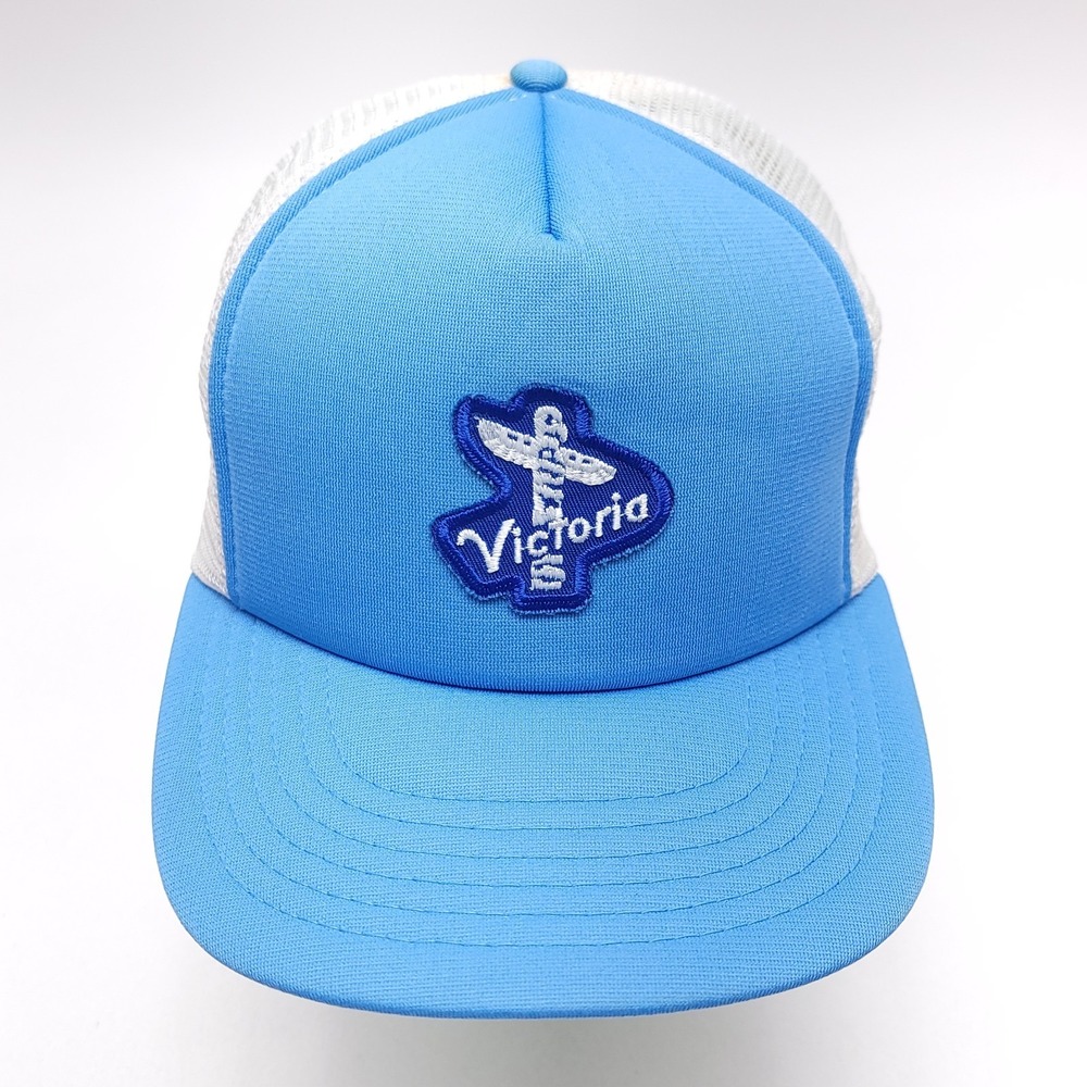 Victoria BC Canada Trucker Hat‎ Blue Mesh Foam Patch Dad Cap Snapback Vintage